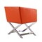 Manhattan Comfort Hollywood Lounge Accent Chair in Orange and Polished Chrome AC050-OR - alternate 4